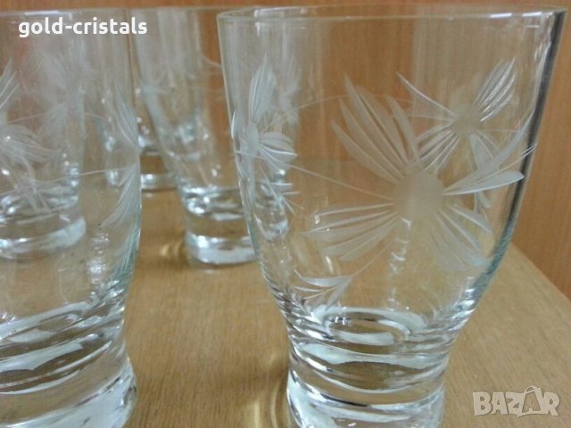 Стари стъклени чаши гравирани , снимка 5 - Антикварни и старинни предмети - 26936728