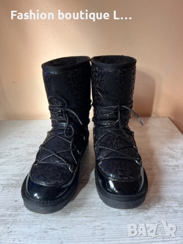 MOHITO Черни боти тип апрески 38 номер с блестящи връзки и лачено и матово лого на марката 🖤🖤🖤, снимка 3 - Дамски боти - 52400517