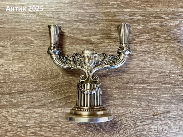 Арт нуво свещник WMF с два държача, модел №223, Сецесион, посребрен, ок. 1906 г.