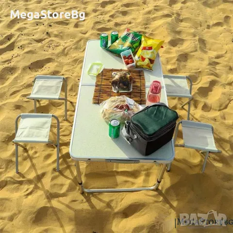 Сгъваема Маса за Къмпинг + 4 броя Столове - PA732, снимка 4 - Други стоки за дома - 47352482