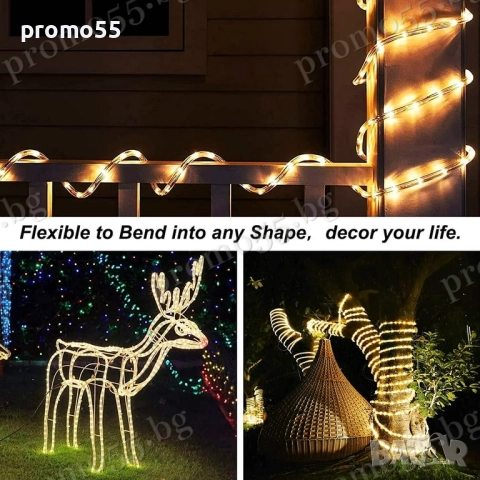 Коледен светещ Led маркуч в магична топла свелина 20м., снимка 5 - Други - 52587631