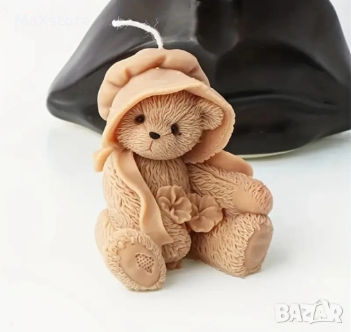 3D Падингтън Мече с шапка Силиконов молд за свещи гипс сапун смола фондан за декорация на торта 