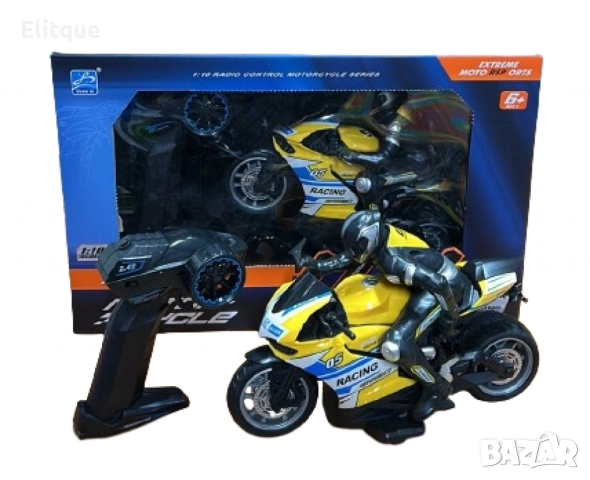 RC Спортен мотоциклет с дистанционно управление, снимка 6 - Коли, камиони, мотори, писти - 52650906