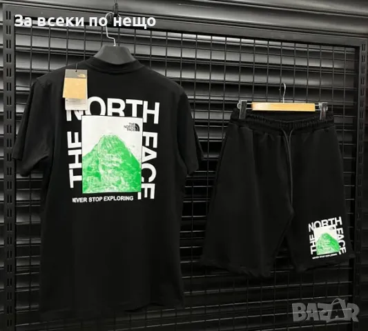 The North Face Мъжки Черен Летен Екип👕🩳Мъжки Къс Комплект В Черен Цвят Дъ Норт Фейс Код D2484