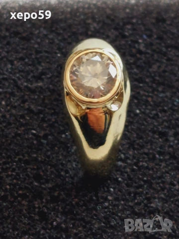 Дамски златен 14 каратов пръстен с брилянт 1,15 карата, снимка 9 - Пръстени - 53074005