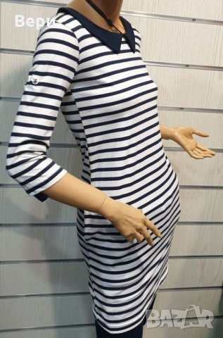 Страхотна нова дамска свободно падаща моряшка рокля с яка, снимка 11 - Рокли - 28375461