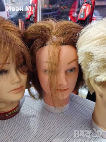 Фризьорски тренировачни глави с естествен косъм , снимка 6 - Фризьорски принадлежности - 52929237