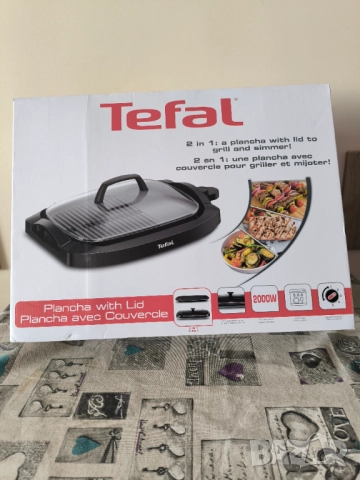 Скара Tefal 2 в 1 - Grill скара и плоча + капак, снимка 7 - Скари - 52428648