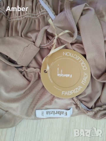 Официална дълга рокля в цвят бежаво шампанско Fabrizia ITALY, снимка 6 - Рокли - 34269012