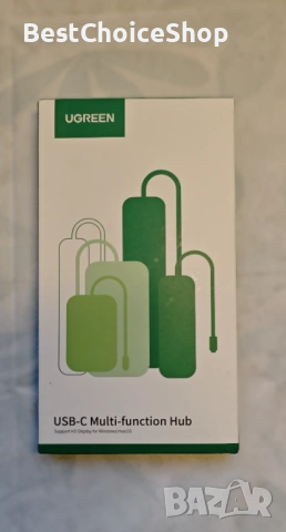 UGREEN 7-в-1 USB C Хъб Етернет Док с 4K HDMI, 100W PD, Съвместим с MacBook, iPhone, снимка 3 - Кабели и адаптери - 53514746