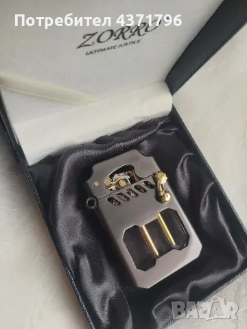 Луксозна бензинова запалка ZORRO в три цвята,стилна подаръчна кутия, снимка 6 - Запалки - 49175274