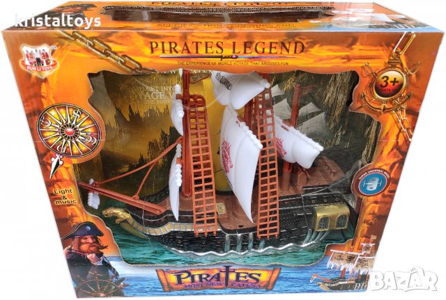 Детска играчка комплект Пиратски кораб с батерии, снимка 1 - Електрически играчки - 33289723