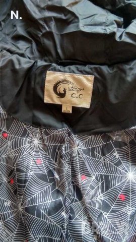 Зимно яке с пух, качулка и кожа , снимка 2 - Якета - 34733998