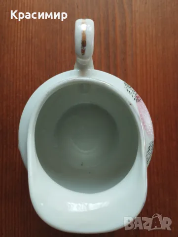 Ръчно рисувана латиера с декор гейши. Износвания на канта при чучура и на места по декора. , снимка 10 - Антикварни и старинни предмети - 47723872