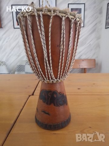 ПРОМО ЦЕНА АФРИКАНСА Таранбука от Тиково Дърво и Кожа с Калъв 100% Автетична, снимка 3 - Ударни инструменти - 40785505