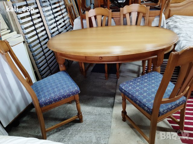 Маса+4 стола масив внос от Холандия , снимка 6 - Маси - 40024077