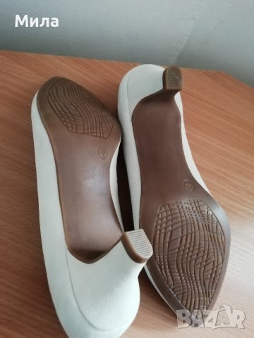 Кожени кремави дамски обувки 5th Avenue, нови, 36 размер, снимка 5 - Дамски обувки на ток - 40183475
