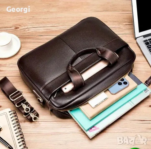 Ежедневно/Елегантна Бизнес чанта (за лаптоп 15"+) Премиум клас естествена кожа. Промоция!, снимка 5 - Чанти - 49281046