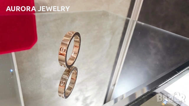 CARTIER Love Band Rose Gold Пръстен, снимка 3 - Пръстени - 53238607