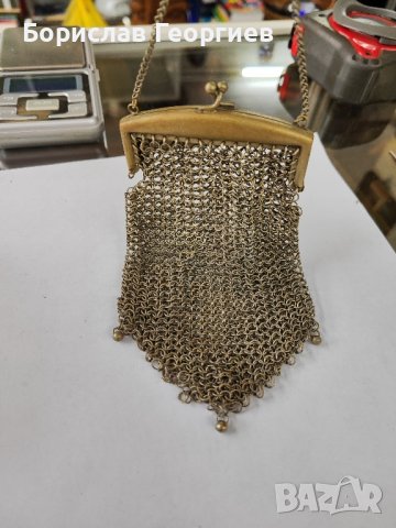 Старо метално портмоне плетено, снимка 3 - Колекции - 43284719