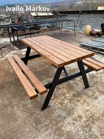 Пикник маса с пейки, снимка 5 - Градински мебели, декорация  - 43625042