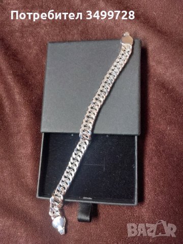 Дамска гривна тип верига сребро проба 925, снимка 2 - Гривни - 43893921