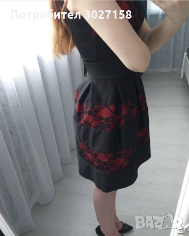 Официална рокля в черно и червено, снимка 2 - Рокли - 32478042