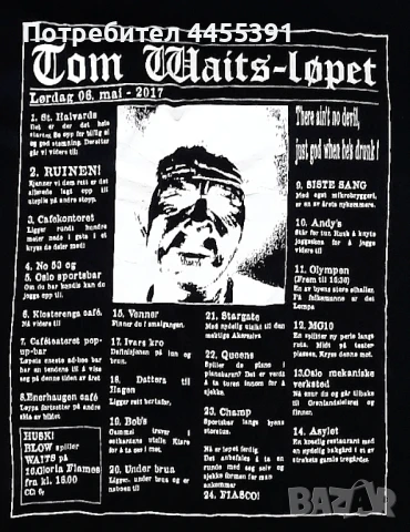 Тенискс Tom Waits. Tour 2017, снимка 2 - Тениски - 51250642