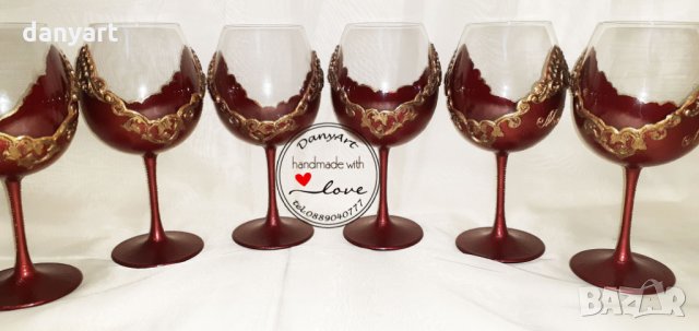 Комплект 6 чаши за вино "Винтидж", снимка 6 - Чаши - 33592670