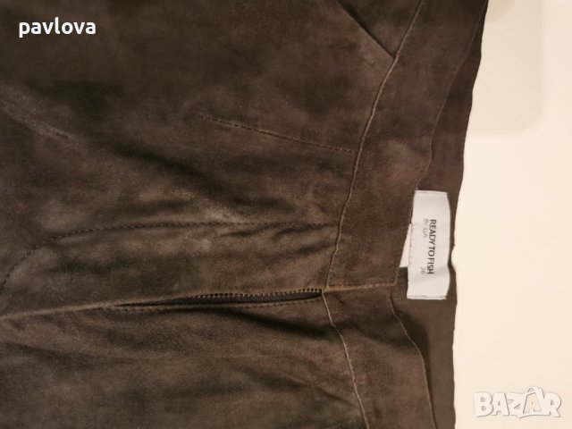 ПАНТАЛОН М размер   от  оригинален  естествен набук КОЖА, снимка 3 - Панталони - 40394741