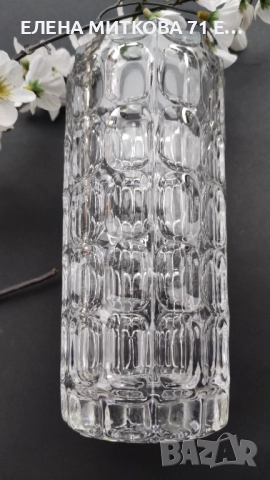Ретро кристална ваза-много тежка, снимка 3 - Вази - 52683261