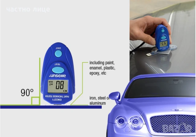 Тестер за дебелината на лаковото покритие за автомобили, снимка 9 - Друга електроника - 51242816