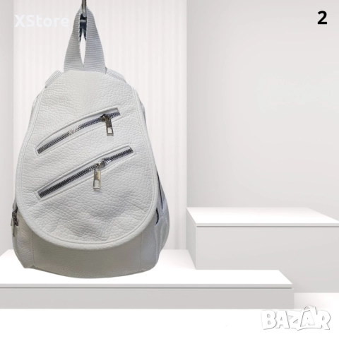 Елегантна и практична дамска раница от еко к. с двойни ципове, снимка 3 - Чанти - 52582842