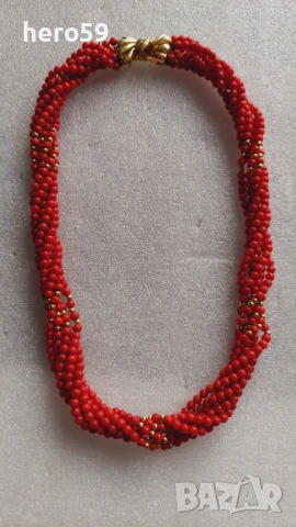 Златна стара огърлица-колие с натурални корали и златна закопчалка и златни топчета-90 бр.Злато 18к , снимка 13 - Колиета, медальони, синджири - 50662351