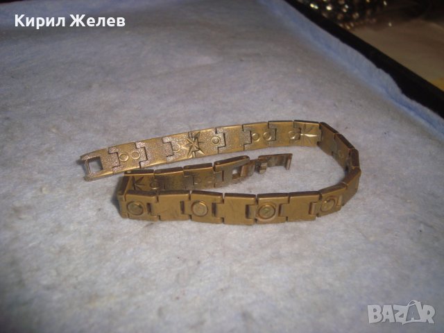 СТАРА МАЙСТОРСКА РЪЧНА ИЗРАБОТКА БРОНЗОВА ПОЗЛАТЕНА РЕТРО АР НУВО ГРИВНА 10013, снимка 4 - Антикварни и старинни предмети - 37026590