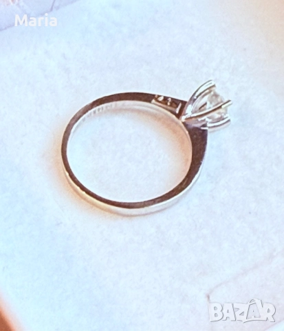 Дамски пръстен бяло злато и диамант, снимка 10 - Пръстени - 52470770