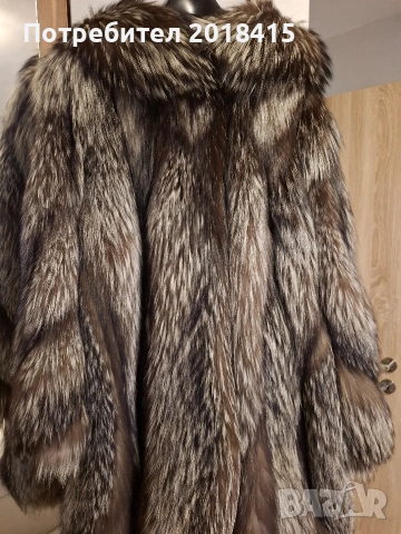 Палто от естествена кожа от сребърна лисица , снимка 3 - Палта, манта - 53384548