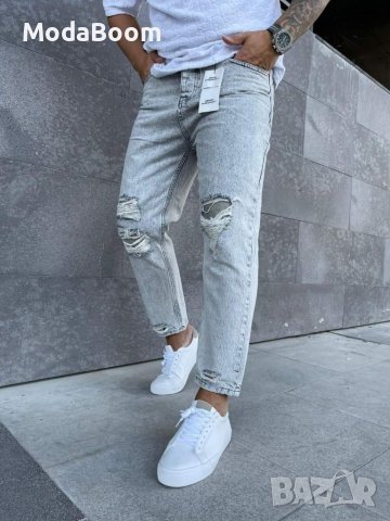 Мъжки широки сиви дънки 