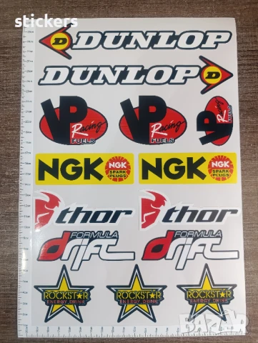 Стикери за мотор Dunlop VP NGK Thor Drift Rockstar Honda, снимка 4 - Аксесоари и консумативи - 51368777