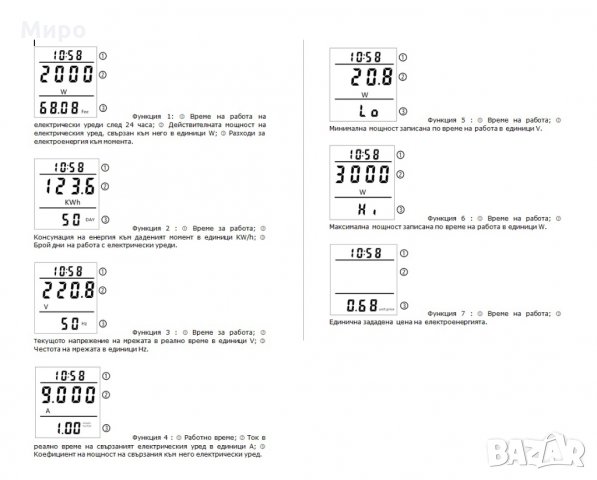 Цифров измервателен уред за променлив ток 220 V, снимка 5 - Друга електроника - 32310747