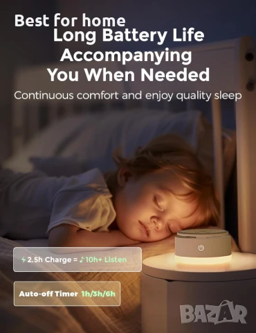 Momcozy Звукова машина бял шум за бебе - 20 успокояващи звука , снимка 6 - Други - 51039931