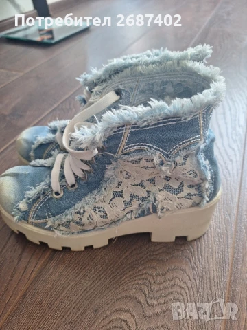 Дамски обувки-деним., снимка 4 - Маратонки - 50647620