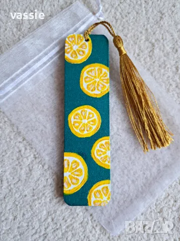 Ръчно рисуван дървен книгоразделител, снимка 3 - Други - 49785884