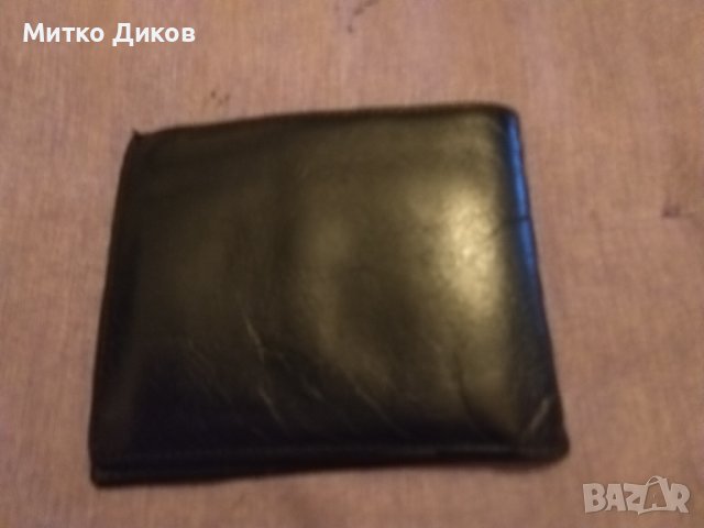 Протфейл черен естествена кожа с допълнително калъвче 115х90мм, снимка 2 - Портфейли, портмонета - 43119595