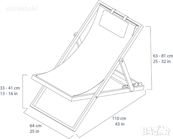 Сгъваем алуминиев шезлонг Duramax Newport,  накланяща се седалка с удобна облегалка за глава, сгъвае, снимка 5 - Градински мебели, декорация  - 51784842