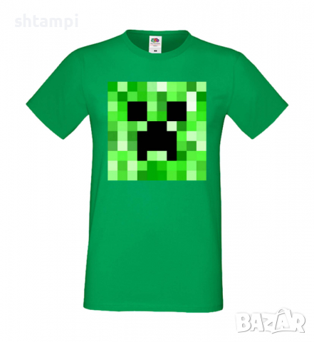 Мъжка тениска Creeper Face 2,Minecraft,Игра,Забавление,подарък,Изненада,Рожден Ден., снимка 6 - Тениски - 36492770