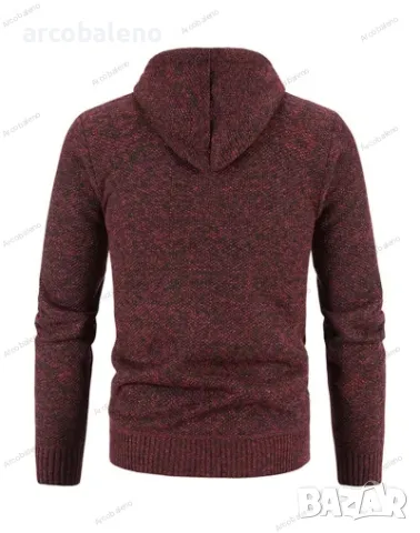 Ежедневно мъжко плетено яке с качулка и цип, 5цвята , снимка 4 - Якета - 47740924
