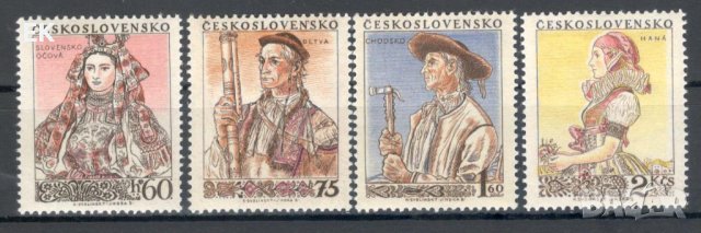 Чехословакия, 1955 г. - пълна серия чисти марки, носии, 2*5, снимка 1 - Филателия - 43338745