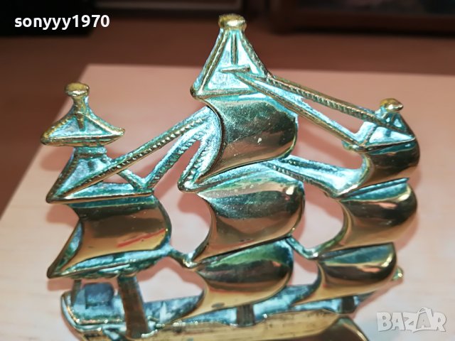 КОРАБ ОТ АНГЛИЯ-МЕД/МЕСИНГ 2305221818, снимка 9 - Антикварни и старинни предмети - 36853838