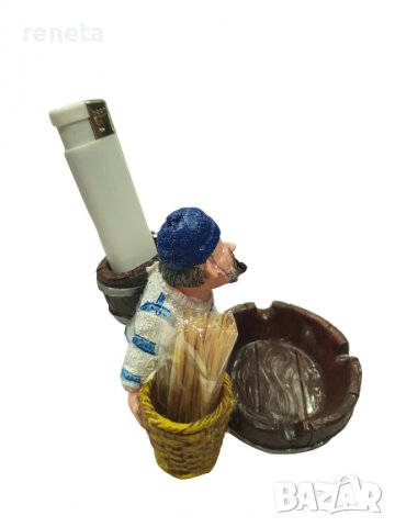 Пепелник Ahelos, Рибар, С място за запалка, Керамичен, снимка 2 - Морски сувенири - 38408595